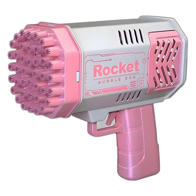 バブルガン ロケット 69ホール 石けんバブルマシーン クリスマスプレゼント 銃形 自動吹風機 子供用の軽いおもちゃ