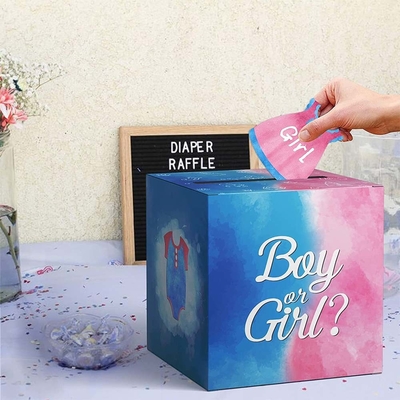ボーイ&amp;ガール ジェンダーを公開する投票箱 赤ちゃんのシャワーパーティーの飾り付け用品
