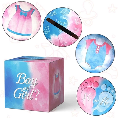 ボーイ&amp;ガール ジェンダーを公開する投票箱 赤ちゃんのシャワーパーティーの飾り付け用品